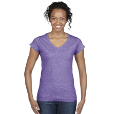 GILDAN női v-nyakú póló, heather purple női póló