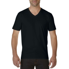 GILDAN Premium Cotton® felnőtt v-nyakú póló (black, S) munkaruha