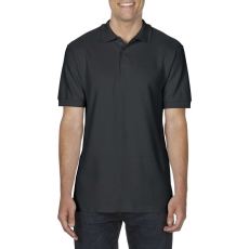 GILDAN Prémium dupla piké kötésű galléros férfi póló, Gildan GI85800, Black-2XL