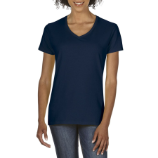 GILDAN Rövid ujjú V-nyakú női póló, Gildan GIL4100V, Navy-2XL női póló