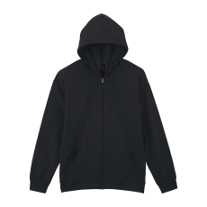 GILDAN Softstlye Midweight cipzáros - kapucnis pulóver GISF600, Black-XL