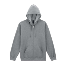 GILDAN Softstlye Midweight cipzáros - kapucnis pulóver GISF600, RS Sport Grey-3XL férfi pulóver, kardigán
