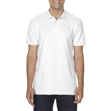 GILDAN Softstyle dupla piké galléros póló, Gildan GI64800, White-L férfi póló