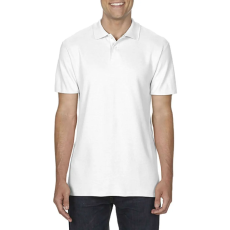 GILDAN Softstyle dupla piké galléros póló, Gildan GI64800, White-S