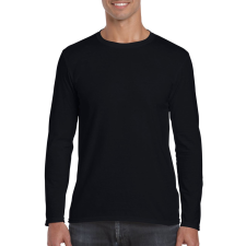 GILDAN Softstyle hosszú ujjú pamut póló, Gildan GI64400, Black-L férfi póló