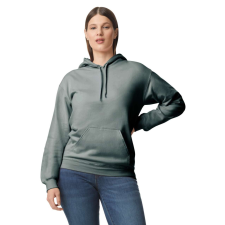 GILDAN Softstyle kapucnis pulóver kenguruzsebbel, Gildan GISF500, Dark Heather-L férfi pulóver, kardigán