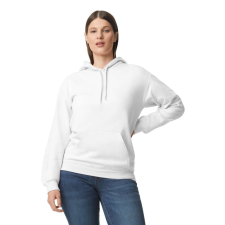 GILDAN Softstyle kapucnis pulóver kenguruzsebbel, Gildan GISF500, White-L férfi pulóver, kardigán