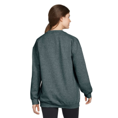 GILDAN Softstyle® puha, gyűrűs fonású pamut unisex környakú pulóver (dark heather, XL)