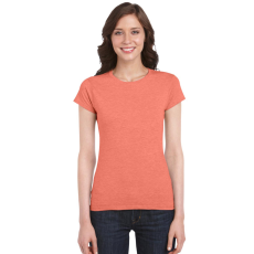 GILDAN Softstyle testhez álló rövid ujjú női póló, Gildan GIL64000, Heather Orange-L