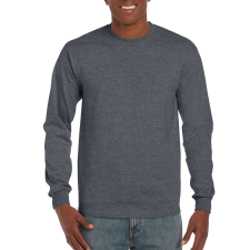 GILDAN Ultra Cotton™ felnőtt hosszú ujjú póló (dark heather, L) munkaruha