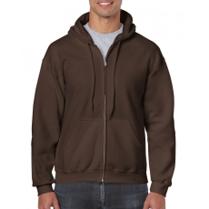 GILDAN Uniszex kapucnis pulóver Gildan GI18600 Heavy Blend™ Adult Full Zip Hooded Sweatshirt -2XL, Dark Chocolate