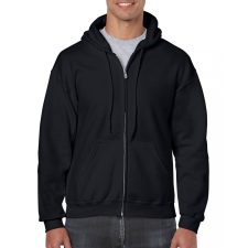 GILDAN Uniszex kapucnis pulóver Gildan GI18600 Heavy Blend™ Adult Full Zip Hooded Sweatshirt -4XL, Black férfi pulóver, kardigán