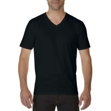 GILDAN V nyakú prémium pamut póló, Gildan GI41V00, Black-XL férfi póló