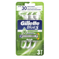 Gillette Eldobhatő borotva - Blue3 Sensitive - Krémcsík Aloe verával 3db eldobható borotva