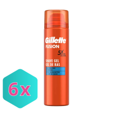  Gillette Fusion Hidratáló Borotvagél Kakaóvaj 200ml KARTON - 6 db borotvahab, borotvaszappan