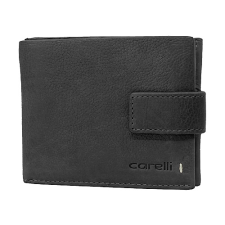 Giorgio Carelli közepes kapcsos, felhajló válaszfalas fekete bőr pénztárca RFID védelemmel 3477876 pénztárca