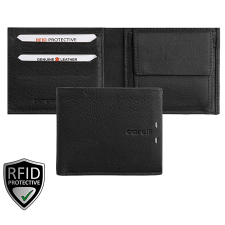Giorgio Carelli közepes szabadon nyíló fekete bőr pénztárca RFID védelemmel 347860 pénztárca