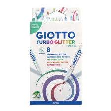 Giotto Filctoll GIOTTO Turbo Glitter csillámos pasztel 8db-os készlet filctoll, marker