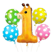 Giraffe, Zsiráf fólia lufi 5 db-os szett party kellék