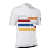 GIST FLOW Férfi rövid ujjú kerékpáros mez cipzárral, teljesen fehér, színes csíkkal, XXL GIST Bicikli alkatrészek Kerékpáros ruházat Kerékpáros mezek