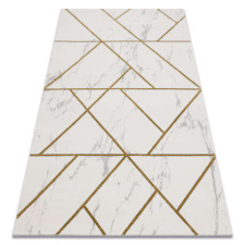 GLAMOUR EMERALD szőnyeg 1012 glamour, elegáns geometriai, márvány krém / arany 80x150 cm lakástextília