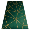 GLAMOUR EMERALD szőnyeg 1013 glamour, elegáns geometriai üveg zöld / arany 140x190 cm