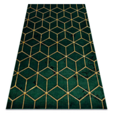 GLAMOUR EMERALD szőnyeg 1014 glamour, elegáns kocka üveg zöld / arany 160x220 cm lakástextília