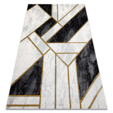 GLAMOUR EMERALD szőnyeg 1015 glamour, elegáns márvány, geometriai fekete / arany 80x150 cm lakástextília