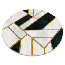 GLAMOUR EMERALD szőnyeg 1015 kör - glamour, elegáns márvány, geometriai üveg zöld / arany kör 160 cm lakástextília