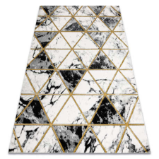 GLAMOUR EMERALD szőnyeg 1020 glamour, elegáns márvány, háromszögek fekete / arany 140x190 cm lakástextília