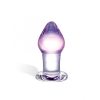 Glas GLAS Amethyst Rain - üveg anál dildó (áttetsző lila)