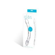 Glas GLAS - üveg dupla dildó (áttetsző) műpénisz, dildó