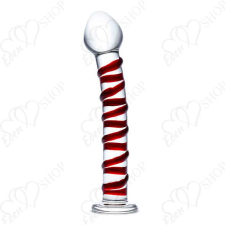 Glas - Mr. Swirly Glass Dildo red műpénisz, dildó