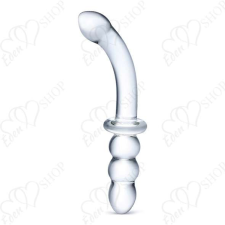 Glas - Ribbed G-Spot Glass Dildo clear műpénisz, dildó