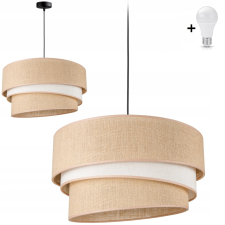 Glimex ABAZUR JUTA TRIO bézs függőlámpa 1xE27 + ajándék LED izzó világítás