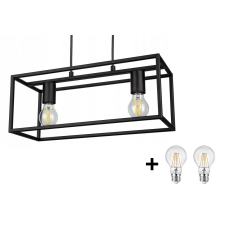 Glimex CAGE állítható függőlámpa fekete 2x E27 + ajándék LED izzók világítás