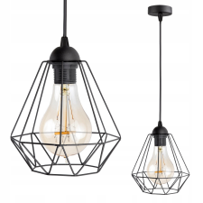 Glimex Diamond állítható függőlámpa fekete 1x E27 + ajándék LED izzó világítás