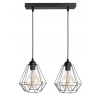 Glimex Diamond állítható függőlámpa fekete 2x E27 + ajándék LED izzó