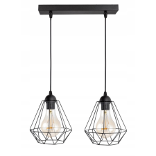 Glimex Diamond állítható függőlámpa fekete 2x E27 + ajándék LED izzó világítás