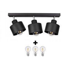 Glimex LAVOR állítható mennyezeti lámpa fekete 3x E27 + ajándék LED izzók világítás