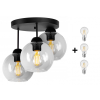 Glimex Orb mennyezeti lámpa átlátszó 3x E27 + ajándék LED izzó