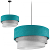 Glimex Türkiz Trio függőlámpa / csillár velúr anyagból, különleges exkluzív megjelenés. Glimex Abazur (GA0155)