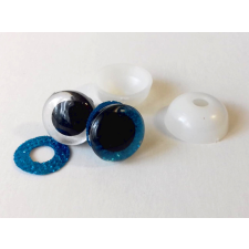  Glitteres (csillogós) szem, kék 12mm - 1pár rövidáru