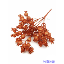  Glitteres csipkebogyó csokor 34cm - Bronz karácsonyi dekoráció