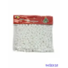  Glitteres golyó díszítő 1cm kb 300db/cs - Fehér dekorációs kellék