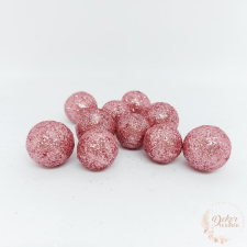  Glitteres golyó - pink - 2 cm dekorációs kellék