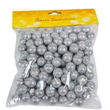  Glitteres hungarocell golyó ezüst 2cm 30g dekorációs kellék
