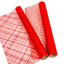  Glitteres organza dekor anyag piros 36,5x200cm dekorációs kellék
