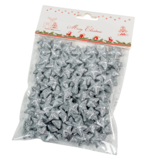  Glitteres polisztirol csillag ezüst 2cm dekorációs kellék