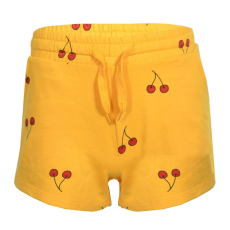 GLO STORY napsárga pamut nyári short cseresznye mintás 12 év (152 cm)